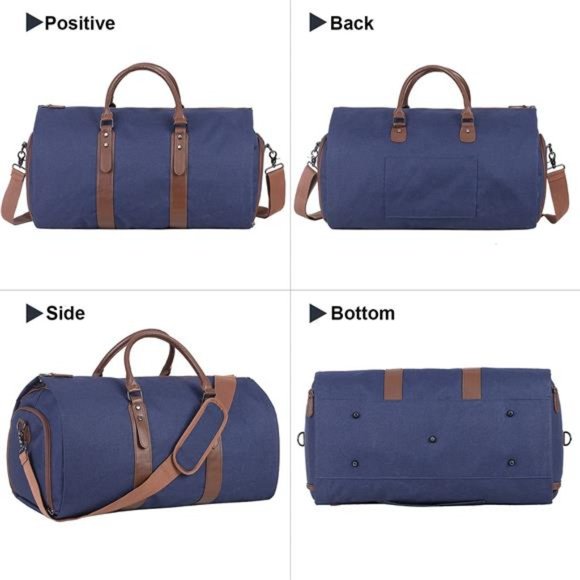 Carry On Garment Bag - Travel Business - Canvas Duffel Bag with Shoe Compartment - Picture 5 of 7